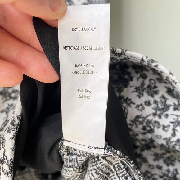 Thakoon Addition, Black and White Ditsy Floral Gray Print Sheath Dress, Size 4 - Picture 12 of 15